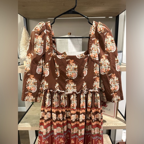 Cara Cara Blue Bill Floral Poplin Midi Dress - Picture 2 of 10